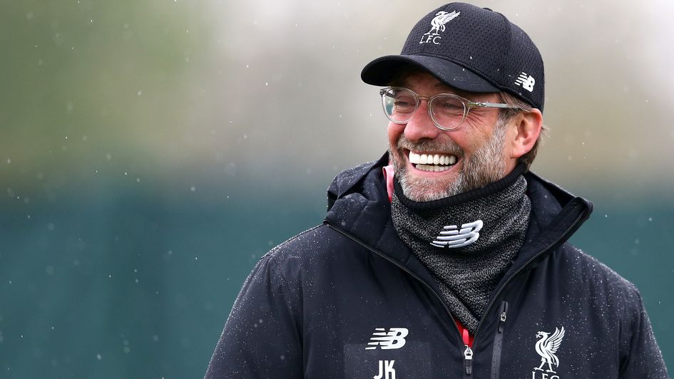 Jurgen Klopp in good spirits in Liverpool training