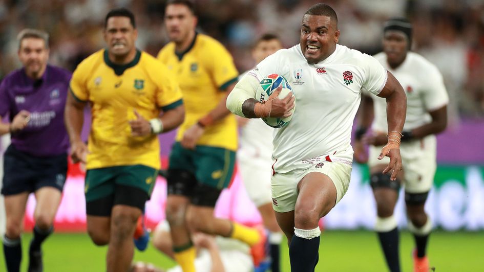 Kyle Sinckler bursts through to score his first ever England try in their quarter-final win over Australia