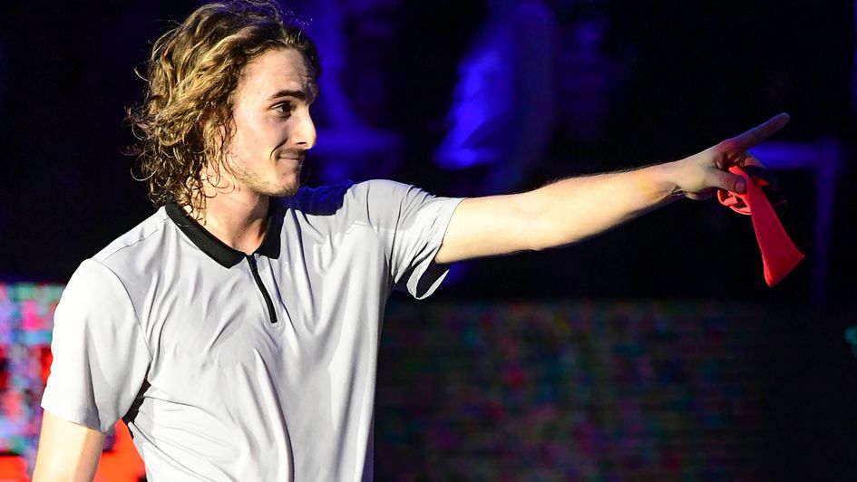 Stefanos Tsitsipas celebrates his Next Gen win in Madrid