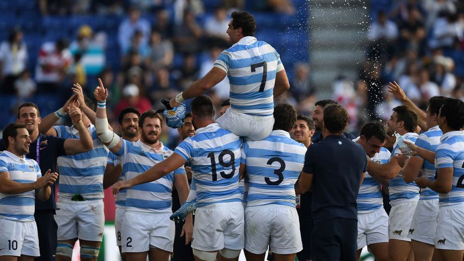 Argentina celebrate their World Cup victory over USA