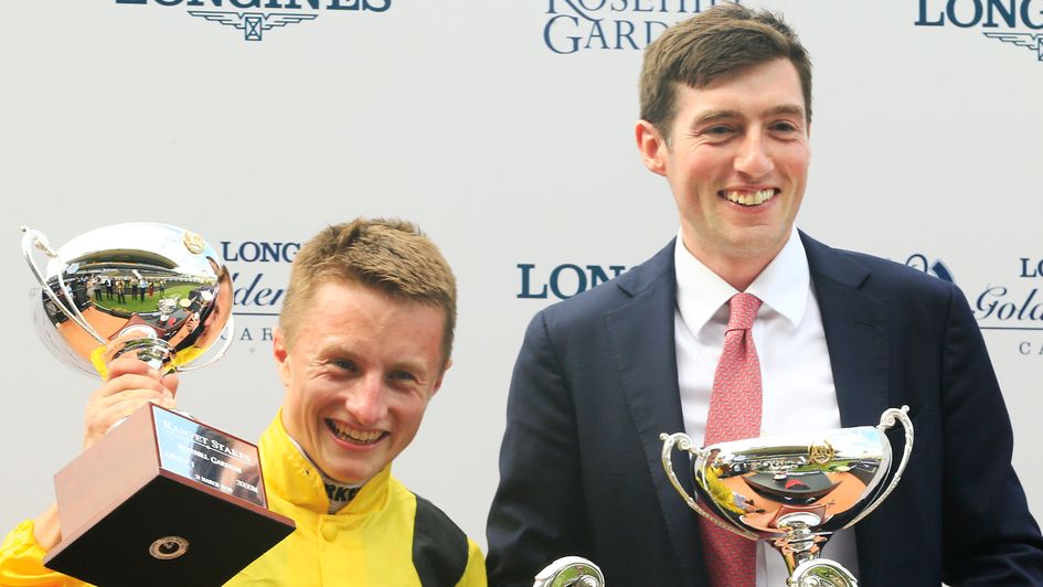 Harry Eustace with Tom Marquand after Addeybb won in Australia