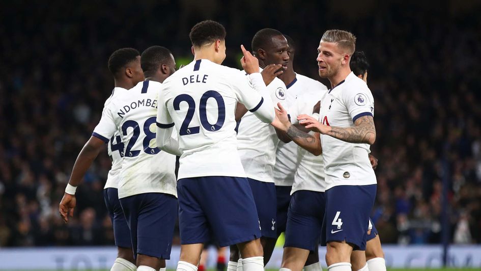 Dele Alli celebrates a goal for Tottenham