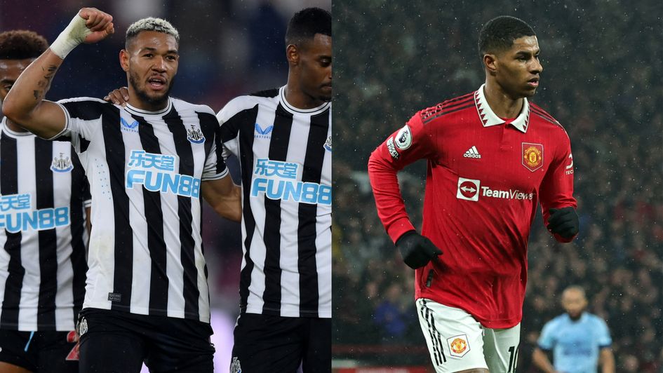 Newcastle celebrate, Marcus Rashford