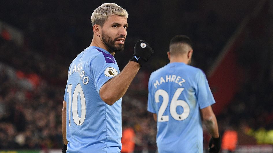 Sergio Aguero: Manchester City forward celebrates late winner at Sheffield United