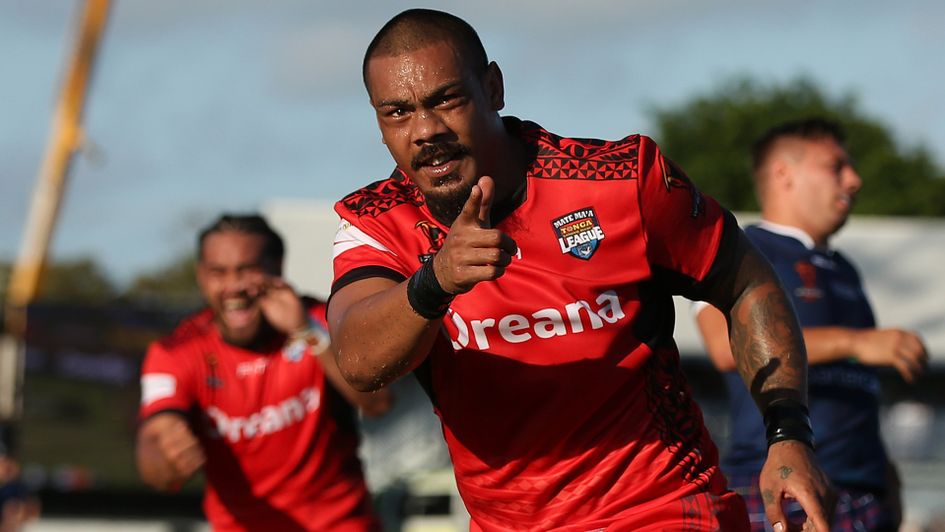 Tonga's Sika Manu celebrates