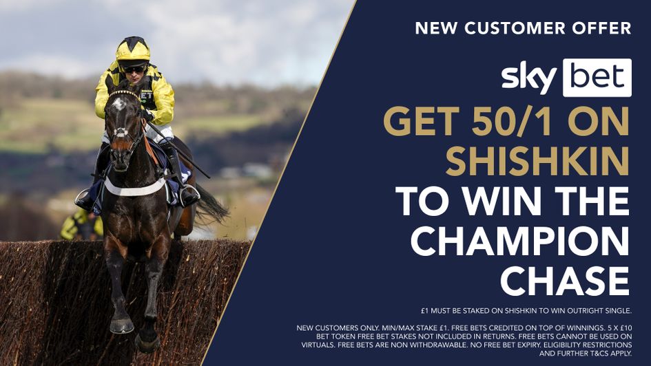 New customers can get 50/1 on the Champion Chase favourite - winnings paid in free bets