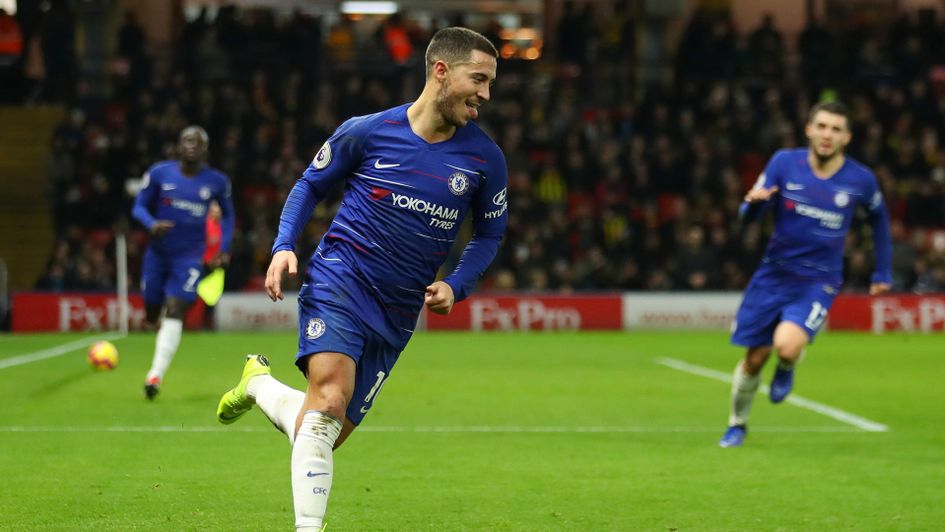 Eden Hazard celebrates