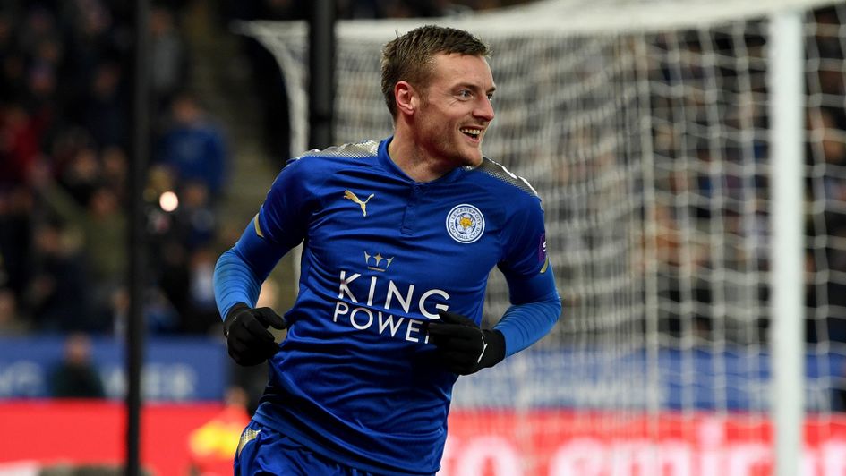 Jamie Vardy celebrates