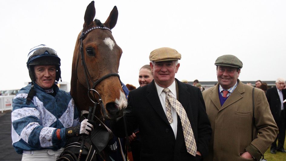 Owner Dai Walters with Oscar Whiskey