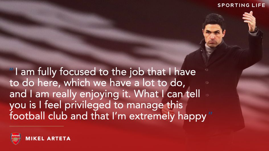 Mikel Arteta on speculation linking him with the Barcelona job