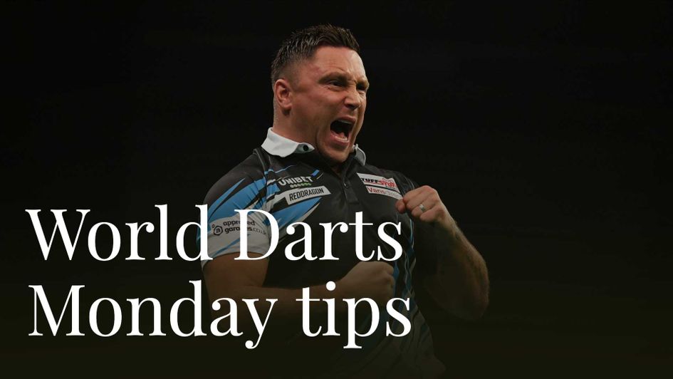Gerwyn Price is in action at the Ally Pally on Monday night
