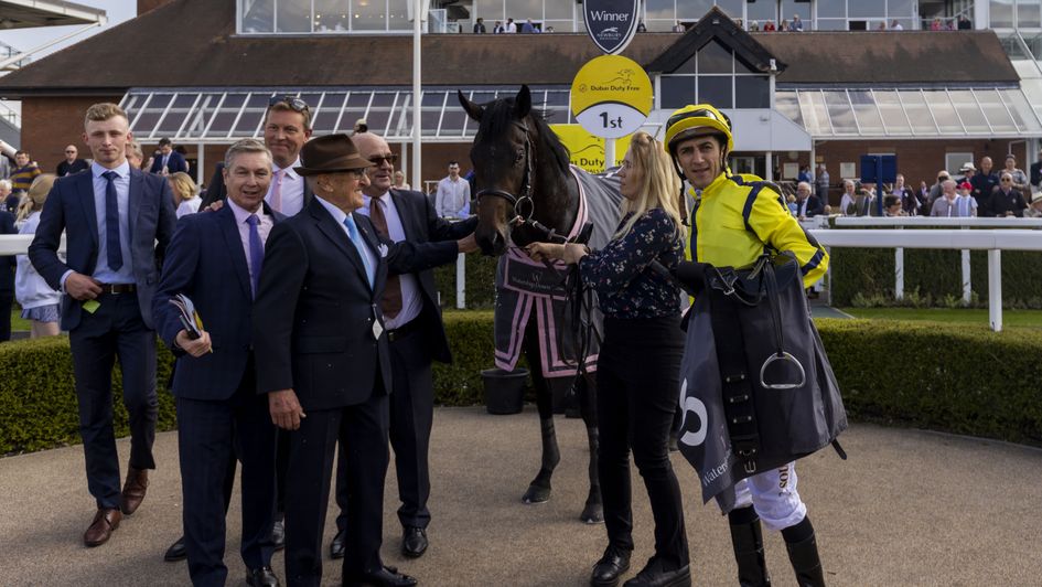 Perfect Power connections celebrate his Greenham win