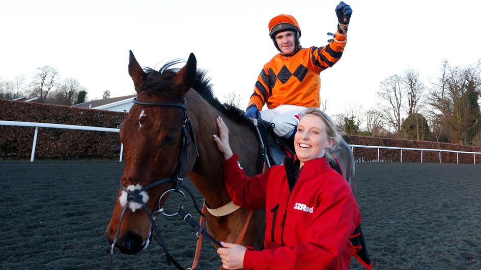Tom Scudamore celebrates on Thistlecrack