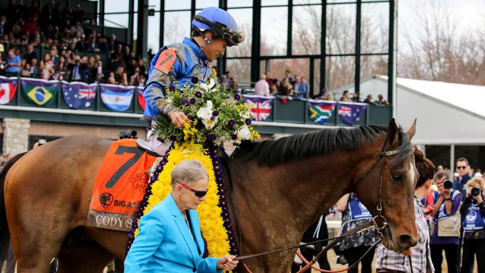 Cody's Wish returns victorious (courtesy of Breeders' Cup)