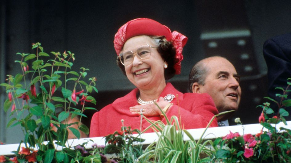Her Majesty The Queen pictured at the 1989 Derby at Epsom