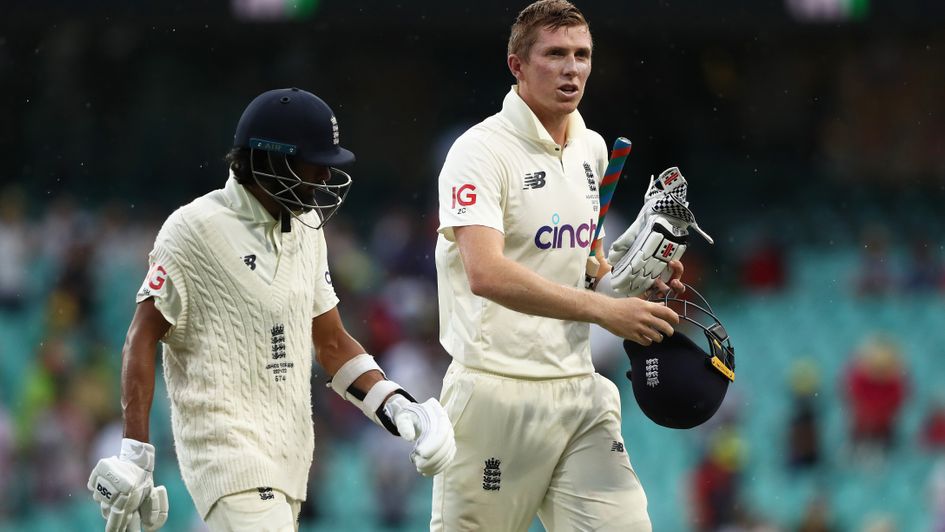 Hameed and Crawley leave the field after the fourth day