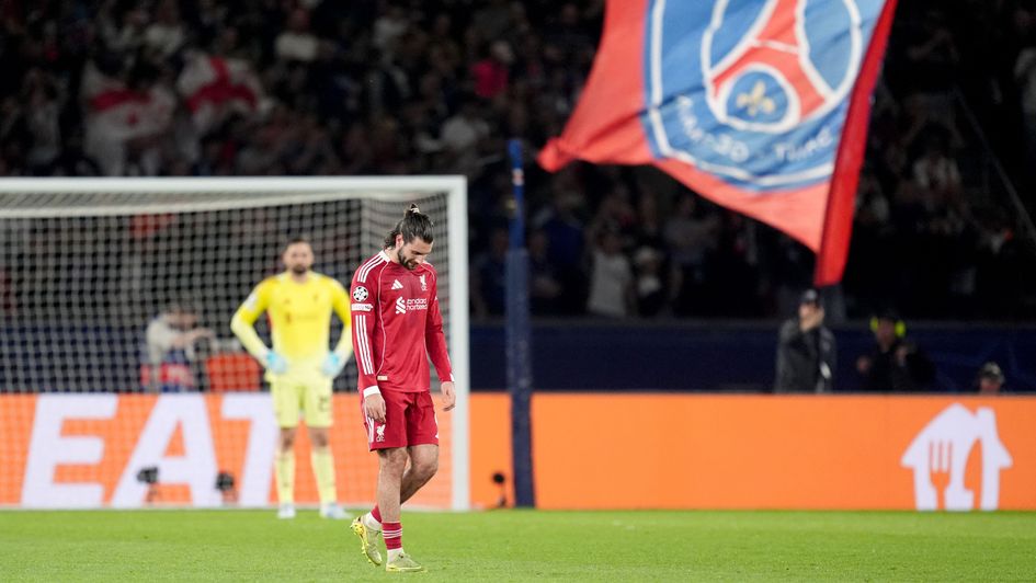 Dominik Szoboszlai shows his dejection after his side conceded a second goal to PSG