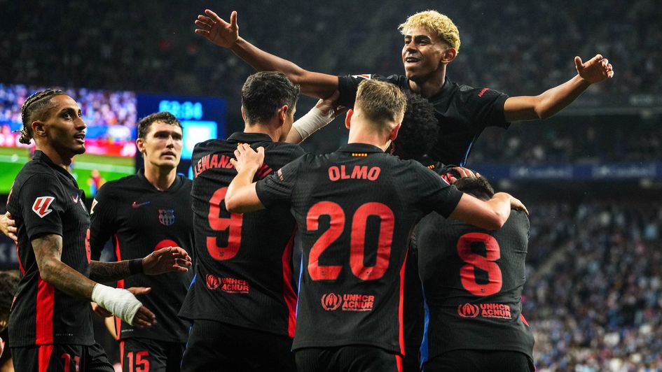 Lamine Yamal celebrates