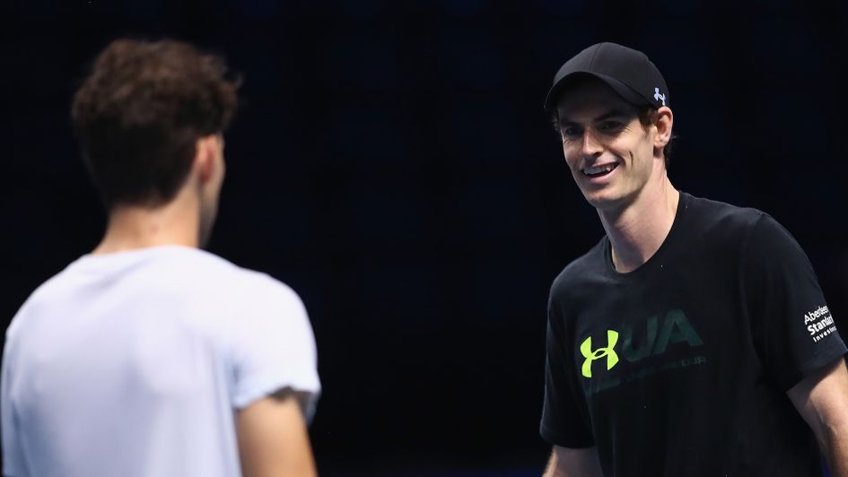 Andy Murray practised with Dominic Thiem on the eve of the ATP Finals