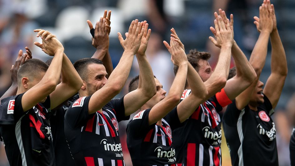 Frankfurt celebrate after their game against Hoffenheim