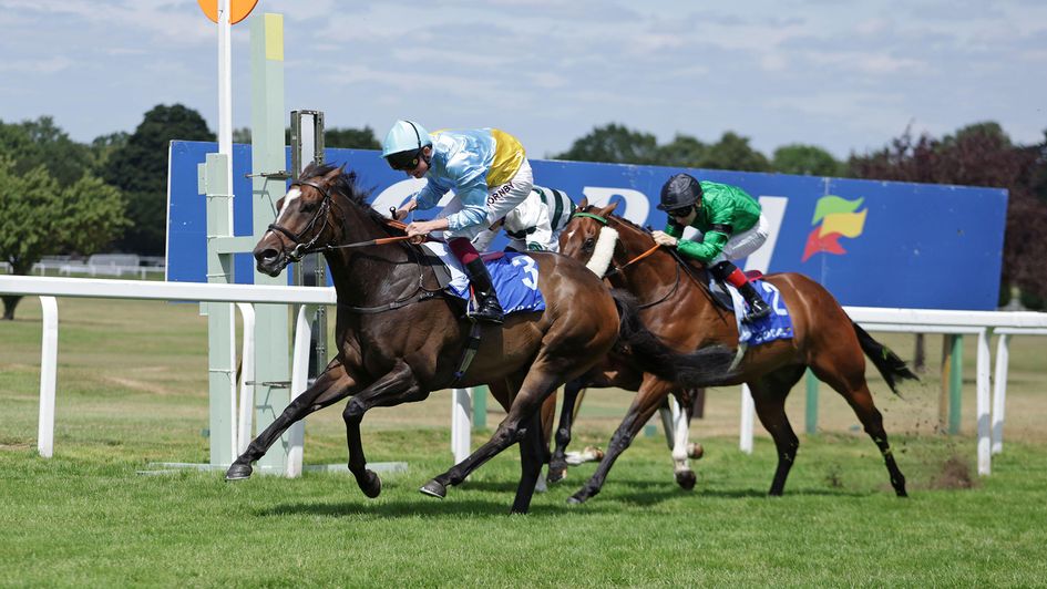 Rumstar wins the Coral Charge at Sandown