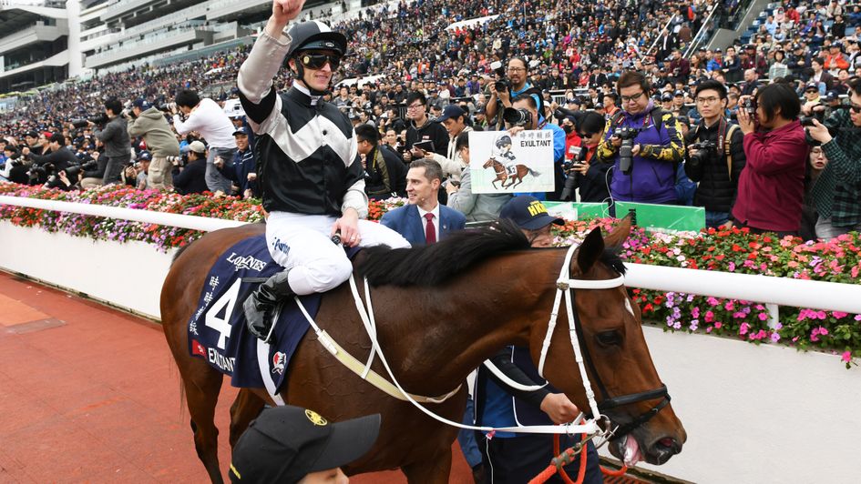 Zac Purton celebrates on Exultant