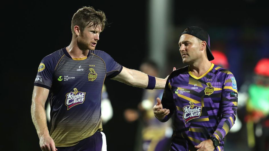 Brendon McCullum (right) has been coaching in the IPL this spring