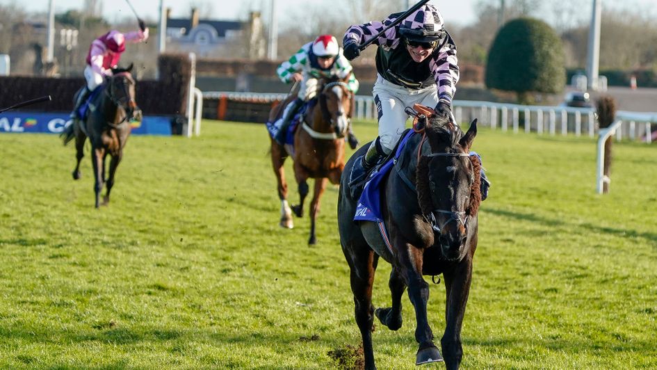 Our Power (white cap, red star) shaped well in defeat at Kempton