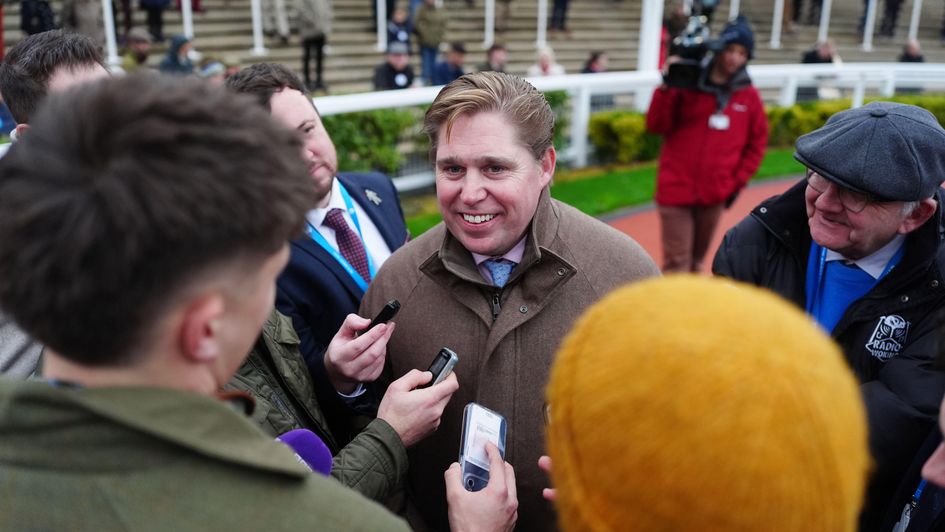 Dan Skelton chats to the press at Cheltenham