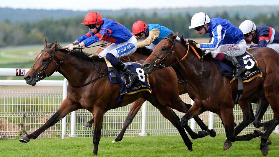 Ardisia, ridden by David Probert, wins the Goodwood nursery
