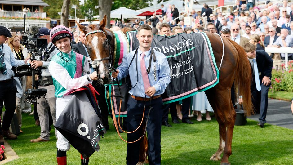 Item pictured after winning the Juddmonte International