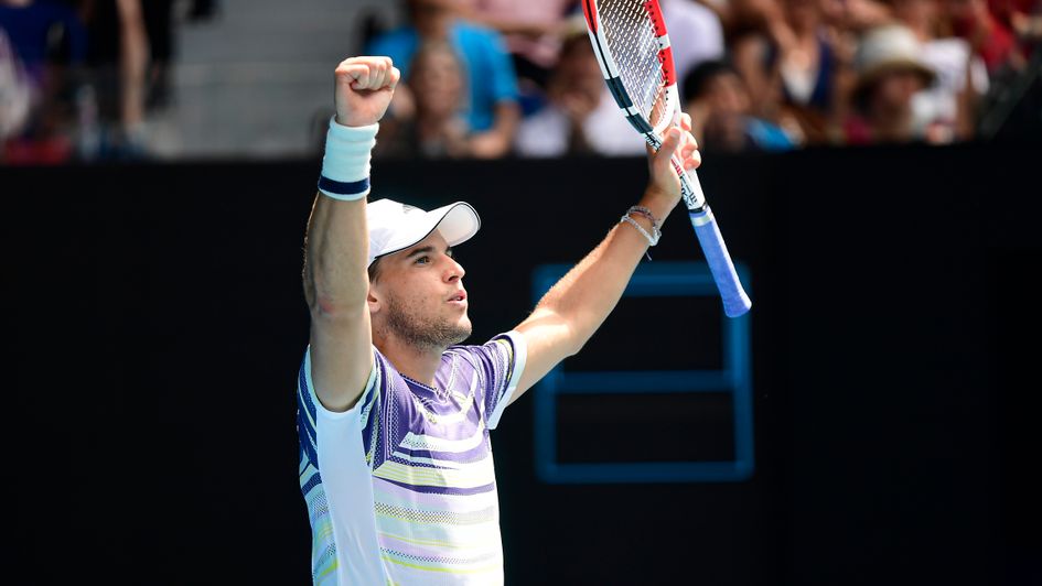 Dominic Thiem: Austrian celebrates victory over Gael Monfils at the Australian Open