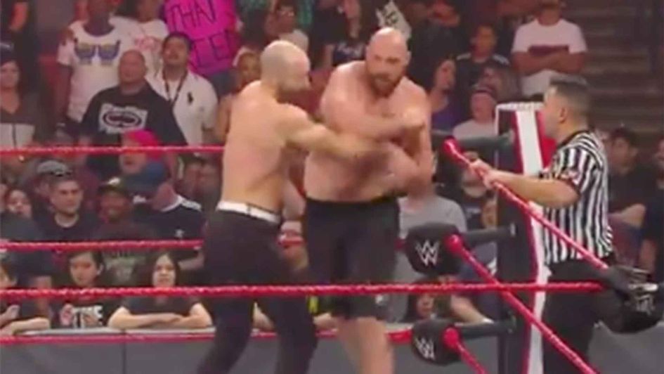 Scroll down to watch Tyson Fury in action in the WWE