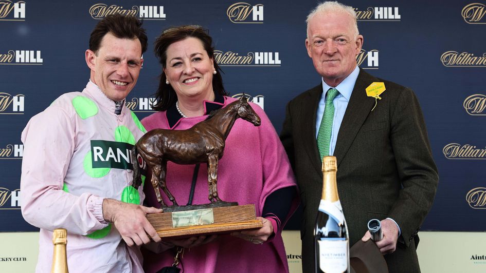 Susannah Ricci celebrating with another big-race trophy