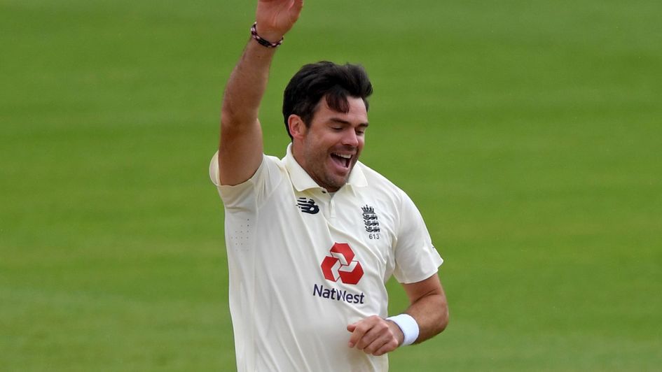 James Anderson celebrates