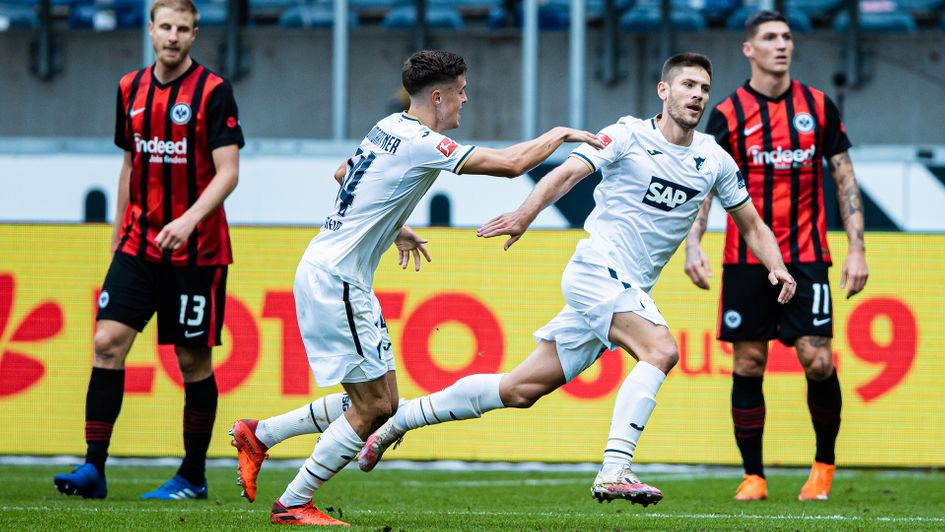 Andrej Kramaric celebrates his goal against Eintracht Frankfurt