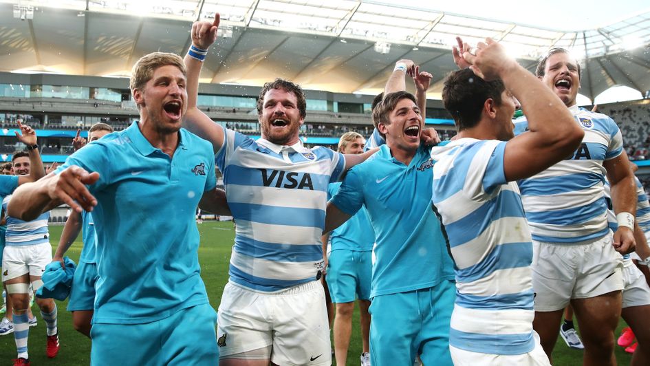 Argentina celebrate their win over New Zealand