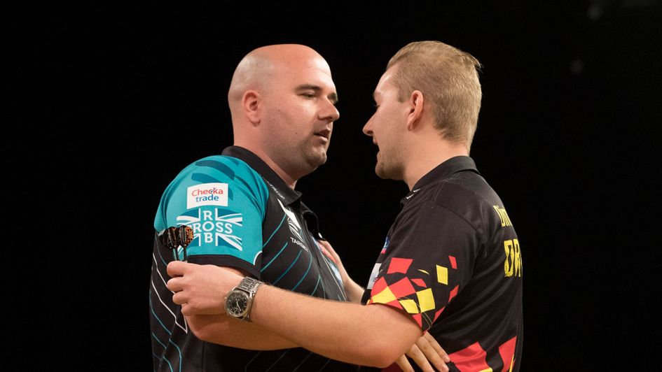 Rob Cross and Dimitri van den Bergh (Picture: Lawrence Lustig/PDC)