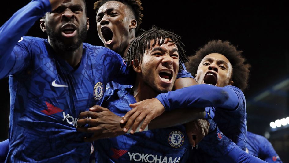 Reece James celebrates his goal against Ajax