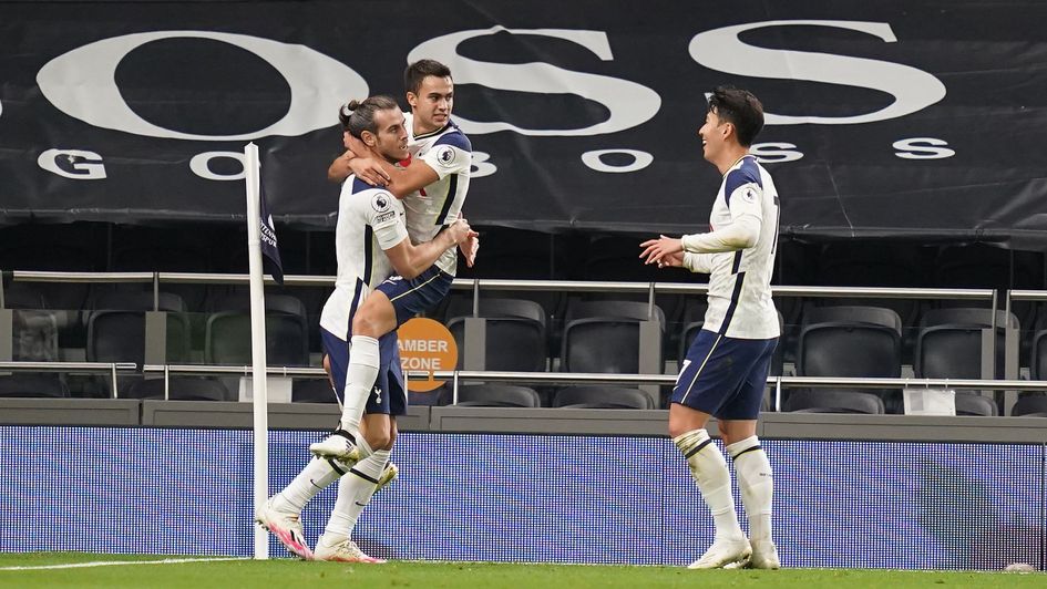 Gareth Bale: Welsh forward celebrates after scoring his first Tottenham goal in seven years