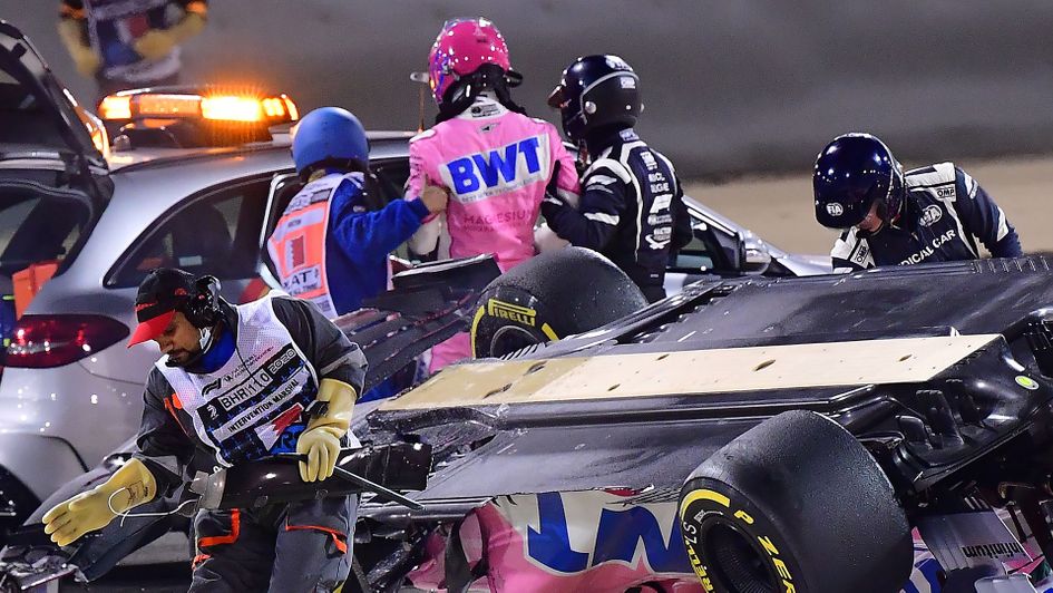 Lance Stroll walks away from his crash