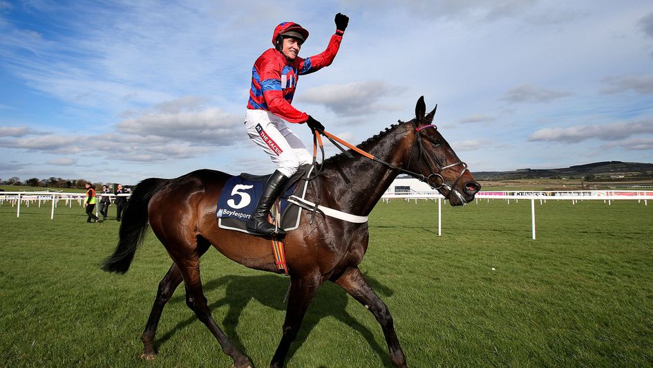 Barry Geraghty celebrates on Sprinter Sacre