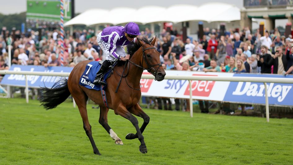 Snowfall wins the Yorkshire Oaks under Ryan Moore