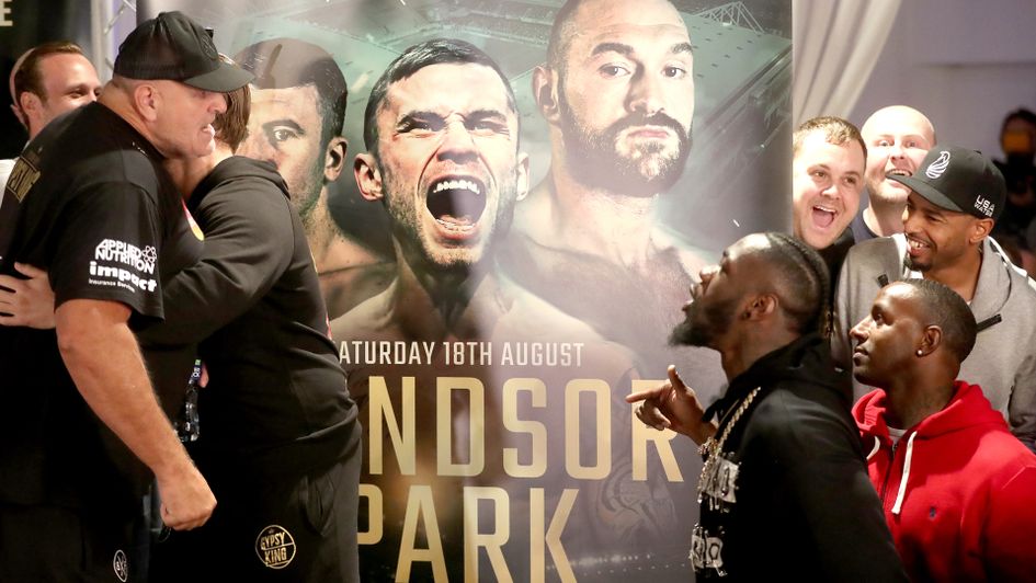 Disturbance at the Tyson Fury weigh-in