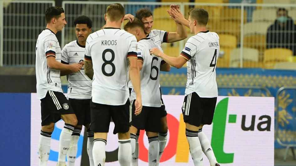 Germany celebrate during their win over Ukraine