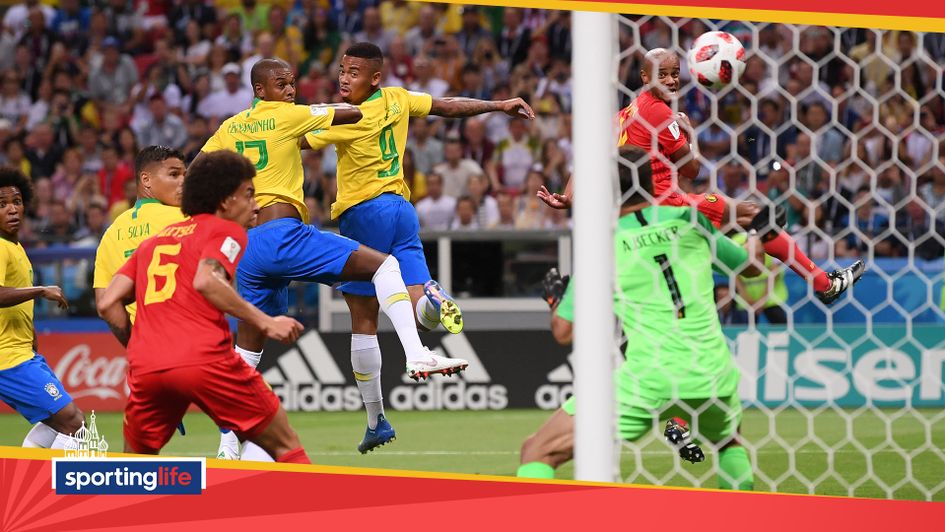 Fernandinho scores an own goal against Belgium