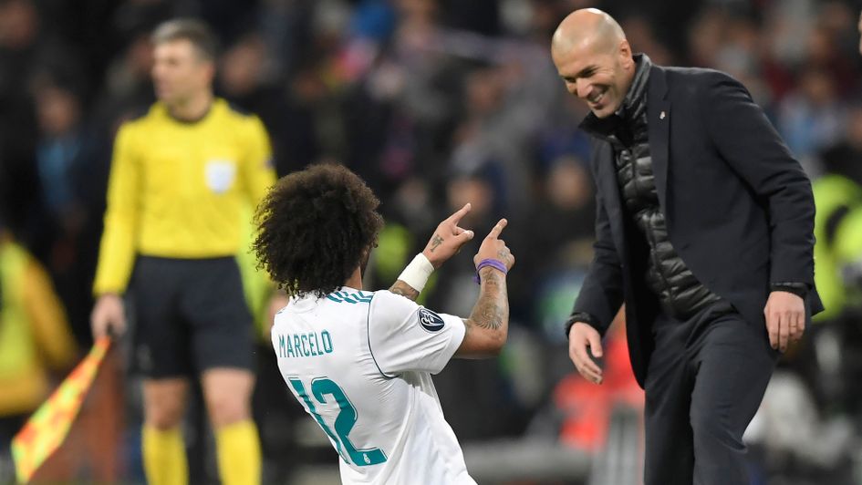 Marcelo celebrates with Zidane