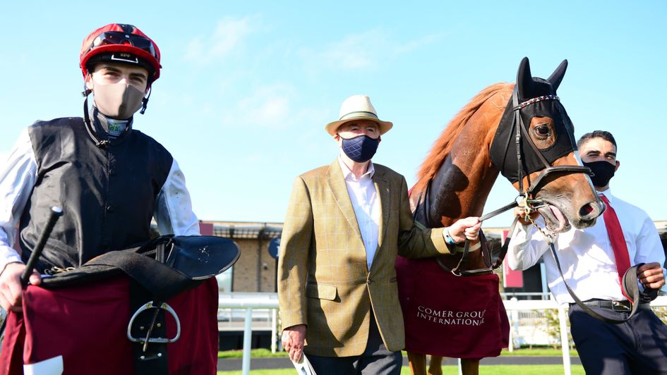 Search For A Song pictured with connections after the Irish St. Leger