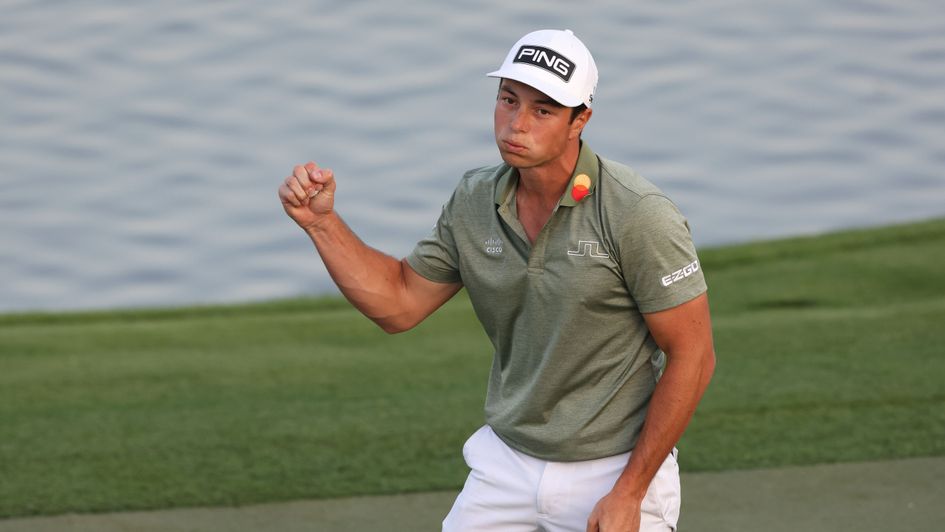 The moment of victory for Viktor Hovland