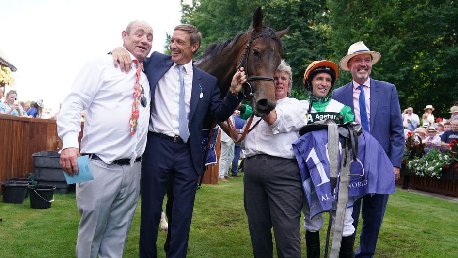 Richard Hughes is all smiles after No Half Measure's victory